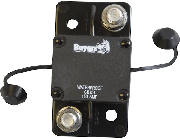 CB151 – BUYERS PROD Circuit Breaker, 150 Amp Plastic Waterproof Black 42 Volt Max Brass Studs Large  - view 2